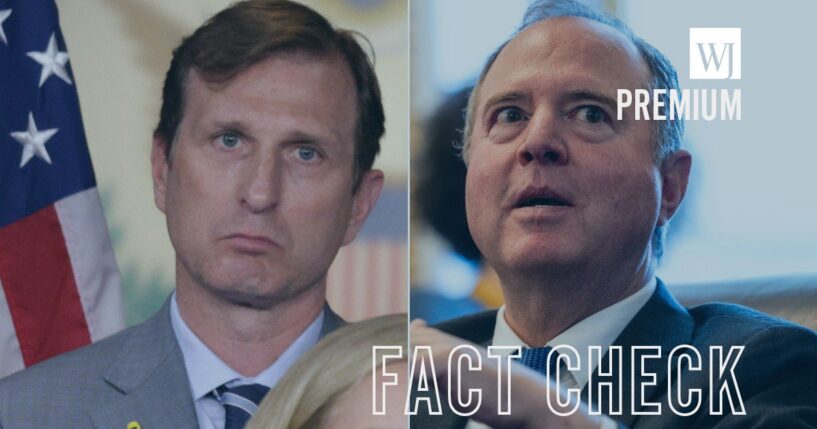 Rep. Dan Goldman, left, a New York Democrat, seems to be eager to take up where former Rep. (now Sen.) Adam Schiff of California left off.