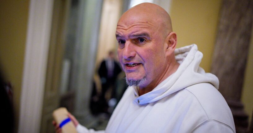 Sen. John Fetterman, a Pennsylvania Democrat, was taken to the hospital after his fall.