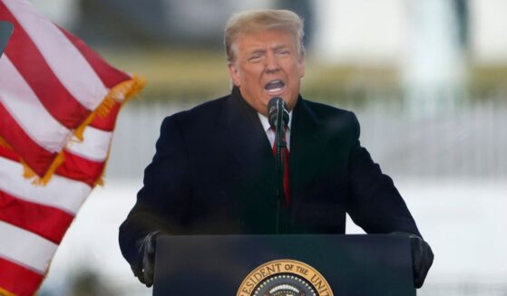 President Donald Trump speaks at the "Stop The Steal" Rally on Jan. 6, 2021 in Washington, D.C. A new report claims the BBC deceptively edited Trump's speech to make it sound as if he was calling for violence.