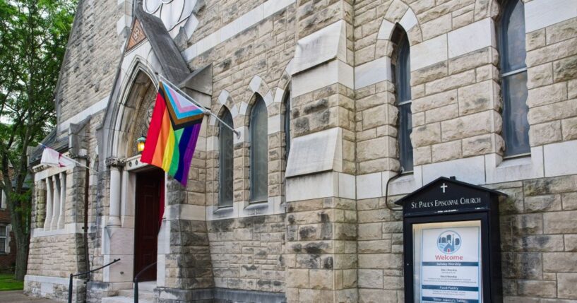 Saint Paul's Episcopal Church in downtown Evansville, Indiana, on May 13, 2025.