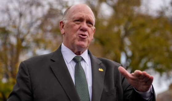 White House Border Czar Tom Homan stops to speaks to reporters following a video interview on the North Lawn outside of the White House on Nov. 14, 2025, in Washington, D.C.