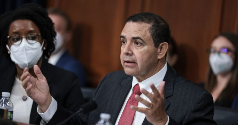 Rep. Henry Cuellar speaks during a House Committee on Appropriations hearing with Department of Homeland Secretary Alejandro Mayorkas in the Rayburn Building on April 27, 2022, in Washington, D.C.