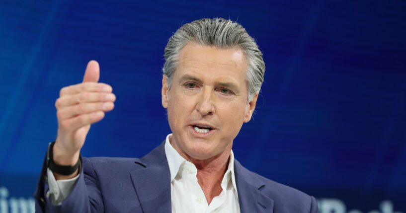 California Gov. Gavin Newsom speaks during the 2025 New York Times Dealbook Summit at Jazz at Lincoln Center on Dec. 3, 2025, in New York City.