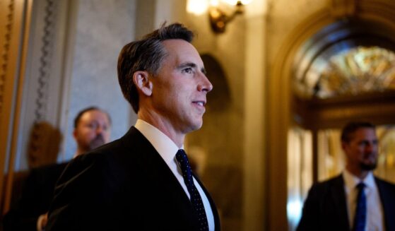 Sen. Josh Hawley walks out of the Senate Chamber of the U.S. Capitol Building on Oct. 1, 2025, in Washington, D.C.
