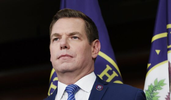 Rep. Eric Swalwell speaks at a news conference at the U.S. Capitol Building on Sept. 8, 2025, in Washington, D.C.