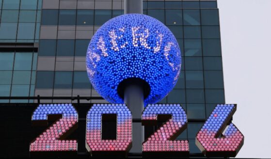 Seven-foot-tall numerals for "2026" are displayed during an illumination ceremony on Dec. 26, 2025, at One Times Square in New York City, ahead of the this year's New Year's Eve celebration in Times Square.