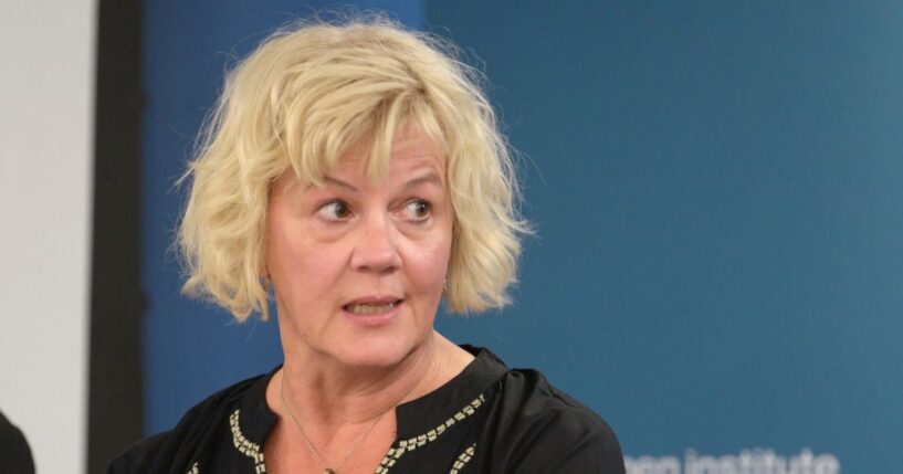 Executive producer and author Beth Macy speaks at the Washington, D.C., premiere of "Dopesick" at The Aspen Institute on Oct. 7, 2021, in Washington, D.C.