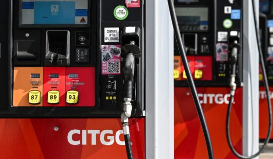 Gas pumps are seen at a CITGO gas station in Houston, Texas, on Dec. 2, 2025.