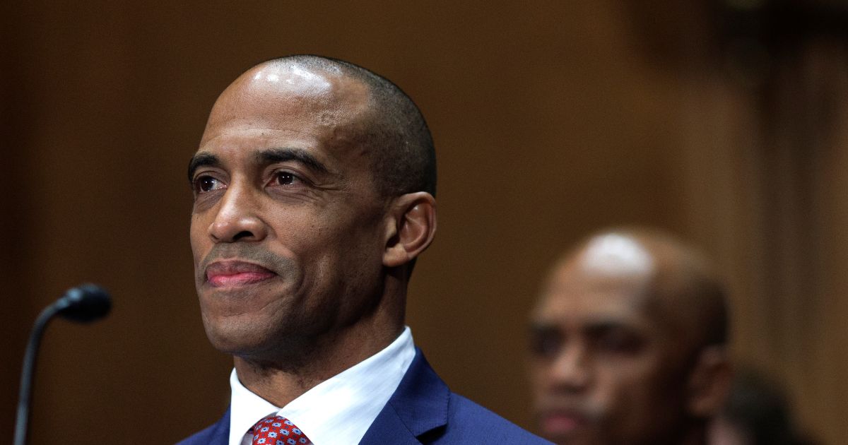Scott Turner, President-elect Donald Trump's nominee for HUD Director, testifies during a Senate Banking, Housing, and Urban Affairs hearing on Capitol Hill in Washington, D.C., on Jan. 16, 2025.