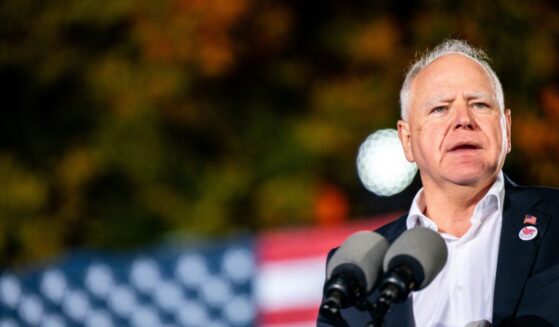 Minnesota Gov. Tim Walz speaks at a campaign rally on Oct. 28, 2024, in Ann Arbor, Michigan.