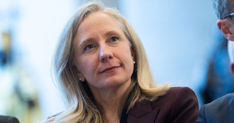 Virginia Governor-elect Abigail Spanberger attends a dedication and unveiling of a statue of civil rights activist Barbara Rose Johns of Virginia, in Emancipation Hall on Capitol Hill in Washington, D.C., on Dec. 16, 2025.