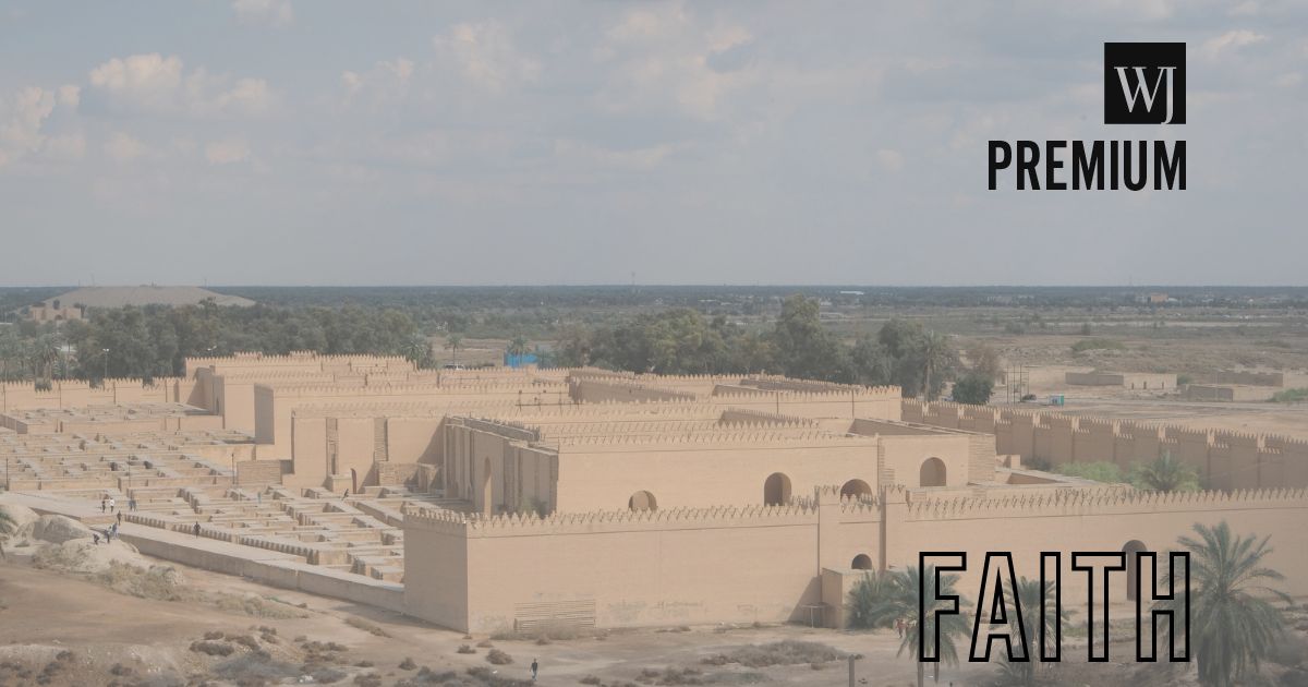 General view of Babylonian ruins seen from the hilltop overlooking the site on March 21, 2023, in Babylon, Iraq.
