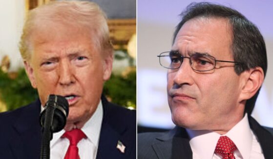 CNBC's RIck Santelli, seen right in a 2010 photo, seemed surprised by President Donald Trump's successes with the economy.
