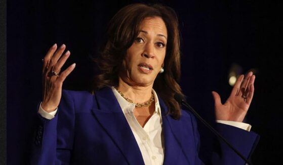 Former Vice President Kamala Harris, seen in a Dec. 12 photo, gave a laughable answer when Jimmy Kimmel asked her why the Democrats only recently became interested in the Epstein files.