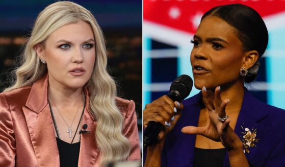 Erika Kirk, left, said she had a "very productive" conversation with podcaster Candace Owens.