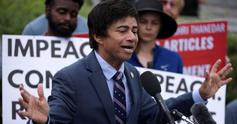 U.S. Rep. Shri Thanedar (D-MI) speaks to reporters in front of the U.S. Capitol on May 14, 2025.