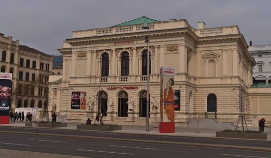 The Künstlerhaus museum stands in the daylight near Karlsplatz in the historic center of Vienna, Austria on March 20, 2022.