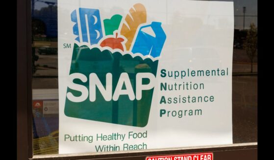 A sign at a retailer for SNAP, the Supplemental Nutrition Assistance Program.