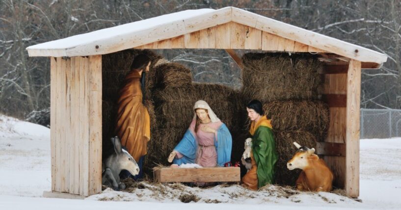 A nativity scene, similar to the one pictured in a stock photo, is the subject of controversy in a South Carolina town.