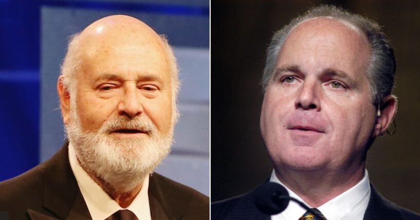 Those who criticize President Donald Trump for his remarks about the death of Rob Reiner, left, seem to have forgotten what many liberals, including Reiner, said about Rush Limbaugh, right.