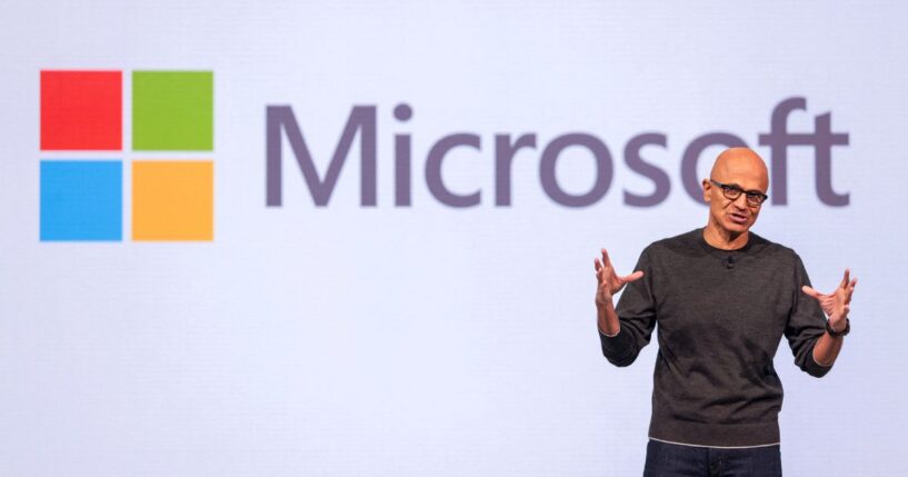 Microsoft Chairman and CEO Satya Nadella speaks at the Microsoft Build 2025 conference May 19 in Seattle, Washington.