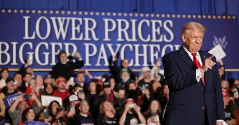 President Donald Trump attends an event Tuesday in Mount Pocono, Pennsylvania.