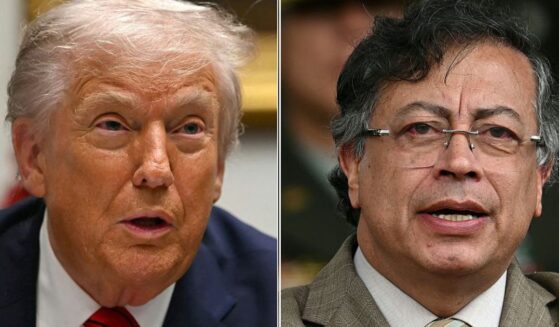 President Donald Trump said Wednesday that Colombia's President Gustavo Petro, right, "is going to get into big trouble if he does not wake up."
