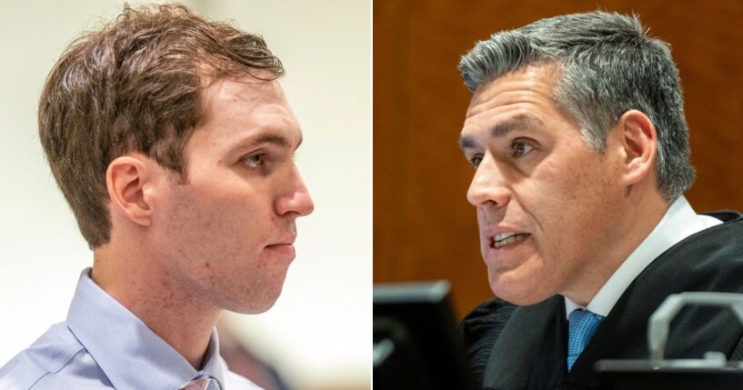 Fourth District Court Judge Tony Graf, right, ordered the release of a transcript -- with some redactions -- from an Oct. 24 closed-door hearing concerning the case against Tyler Robinson, left, accused of shooting conservative Christian speaker Charlie Kirk Sept. 10.
