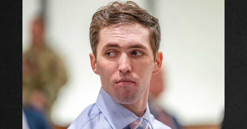 Tyler Robinson, accused of fatally shooting Charlie Kirk, appears during a hearing in Fourth District Court on Dec. 11 in Provo, Utah.