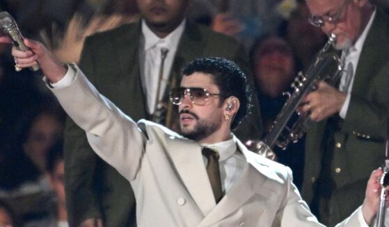 Puerto Rican rapper Benito Antonio Martínez Ocasio, who goes by the stage name Bad Bunny, performs on stage at his Dec. 10 show in Mexico City.