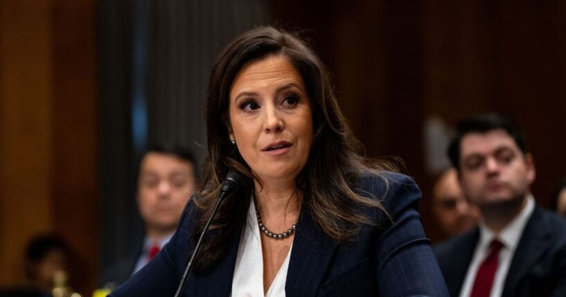 Rep. Elise Stefanik testifies before the Senate Foreign Relations Committee on her nomination to be Ambassador to the United Nations on Capitol Hill on Jan. 21, 2025, in Washington, D.C.