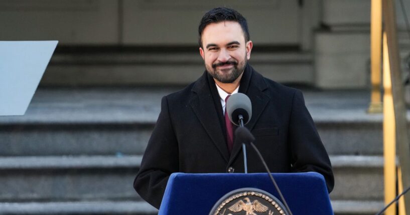 New York City Mayor Zohran Mamdani speaks at his ceremonial inauguration as mayor at City Hall on Jan. 1, 2026, in New York City.