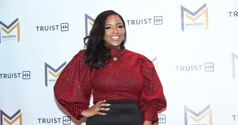 Rep. Jasmine Crockett attends the red carpet during the 17th Annual Soulful Christmas hosted by The Maiden Foundation at Winspear Opera House on Dec. 19, 2025, in Dallas, Texas.