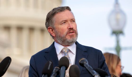 Rep. Thomas Massie speaks during a news conference on the Epstein Files Transparency Act outside the U.S. Capitol on Nov. 18, 2025, in Washington, D.C.