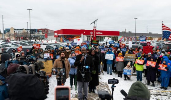 Demonstrators rally outside a Target location on Dec. 4, 2025, in Minneapolis, Minnesota.