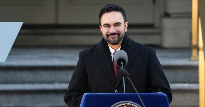 New York Mayor Zohran Mamdani speaks at his ceremonial inauguration as mayor at City Hall on Jan. 1, 2026, in New York City.