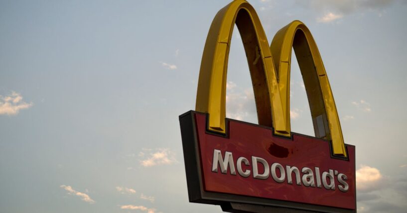 Signage on a McDonald's restaurant states 