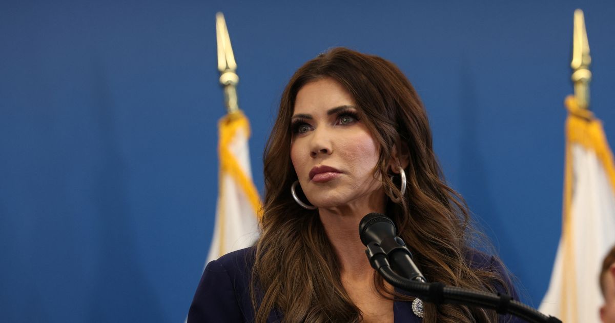 Secretary of Homeland Security Kristi Noem attends a press conference in New York City on Jan. 8, 2026.