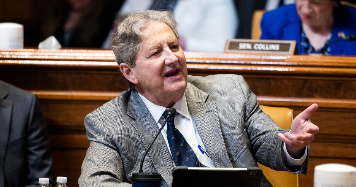 Sen. John Kennedy questions U.S. Attorney General Merrick Garland during a Senate Appropriations Subcommittee on Commerce, Justice, Science, and Related Agencies hearing to discuss the fiscal year 2023 budget of the Department of Justice at the Capitol in Washington, D.C., on April 26, 2022.