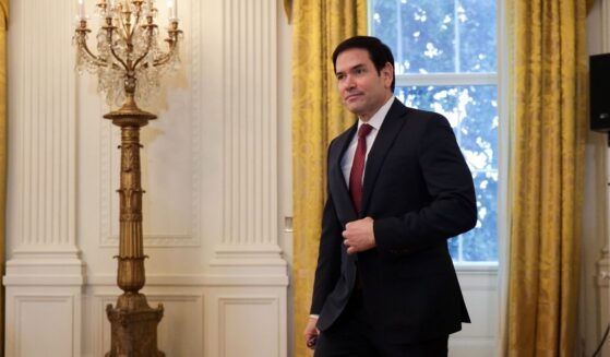 Secretary of State Marco Rubio arrives for a meeting with President Donald Trump and oil and gas executives in the East Room of the White House on Jan. 9, 2026, in Washington, D.C.