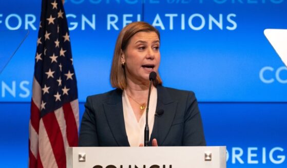 Sen. Elissa Slotkin delivers a speech on national security at the Council of Foreign Relations on Sept. 5, 2025, in New York City.