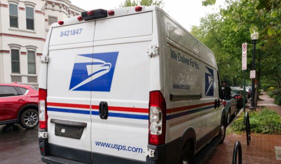 A United States Postal Service truck is parked while out for mail delivery on May 31, 2025, in Washington, D.C.