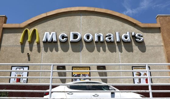 A customer waits in the drive thru lane at a McDonald's restaurant on July 22, 2024, in Burbank, California.