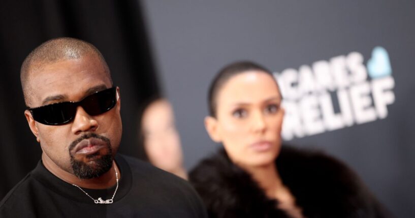 Kanye West and Bianca Censori attend the 67th Annual GRAMMY Awards on Feb. 2, 2025, in Los Angeles, California.