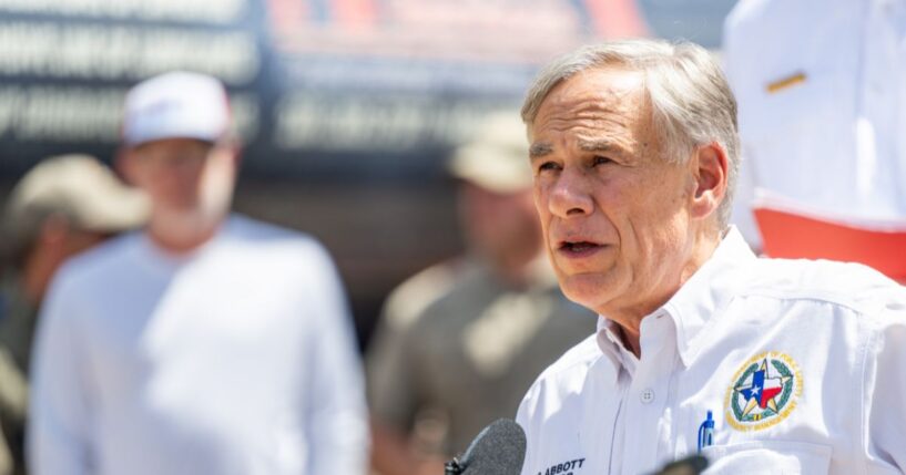 Gov. Greg Abbott speaks at a news conference on July 8, 2025, in Hunt, Texas.