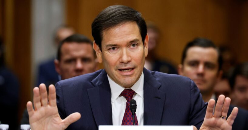 Secretary of State Marco Rubio testifies during a Senate Foreign Relations Committee hearing in the Dirksen Senate Office Building on Capitol Hill on Jan. 28, 2026, in Washington, D.C.