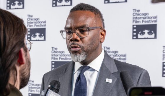 Mayor Brandon Johnson on the red carpet during the 61st Chicago Film Festival at AMC Newcity 14 on Oct. 24, 2025, in Chicago, Illinois.
