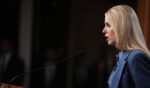 Attorney General Pam Bondi speaks during a news conference on the Jan. 6 pipe bomber at the Department of Justice on Dec. 4, 2025, in Washington, D.C.
