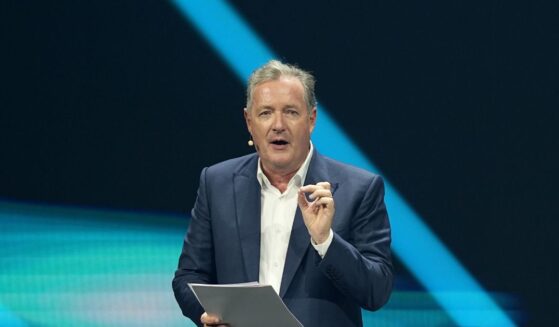 Piers Morgan speaks on stage during the "Founder Operators: Entrepreneurship in the Entertainment Economy" panel at the 2025 Joy Forum at SEF Arena on Oct. 17, 2025, in Riyadh, Saudi Arabia.