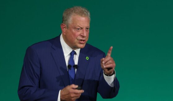Former Vice President Al Gore presents the Climate TRACE global greenhouse gases emissions database on day four of the UNFCCC COP28 Climate Conference on Dec. 3, 2023, in Dubai, United Arab Emirates.
